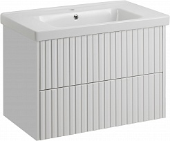 ASB-Woodline Мебель для ванной Риола 80 подвесная белая – фотография-7